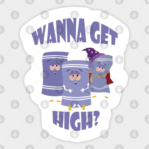 Towelie | Wanna Get High | South Park Sticker by South Park | T-Shirt